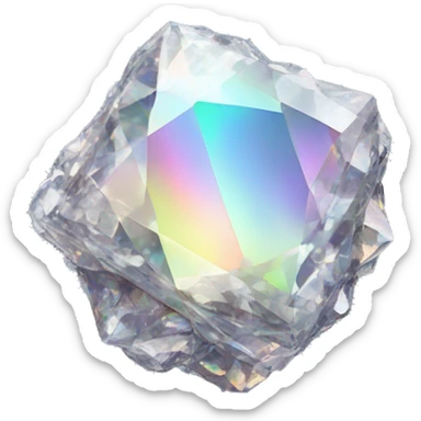 56-carat iridescent diamond crystal cluster sticker