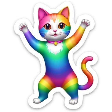 rainbow cat dancing sticker