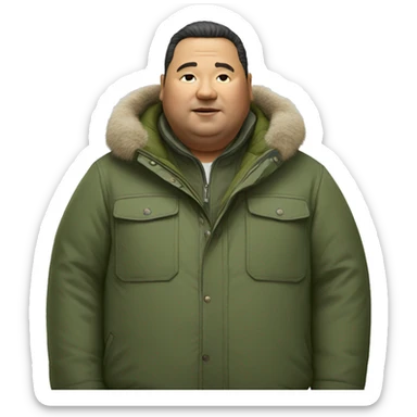 Fat man with Napapijri Rainforest Jacket sticker