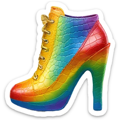 rainbow high heeled croc brand shoes sticker
