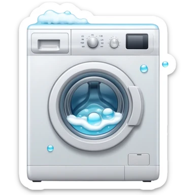 washing machine with bubbles sticker