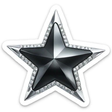 black diamond chrome four-point star diamond shiny sticker