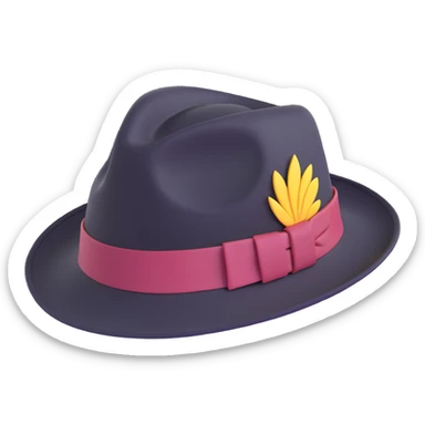 trilby hat viewed from the front sticker