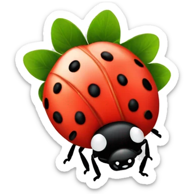 Strawberry ladybug sticker