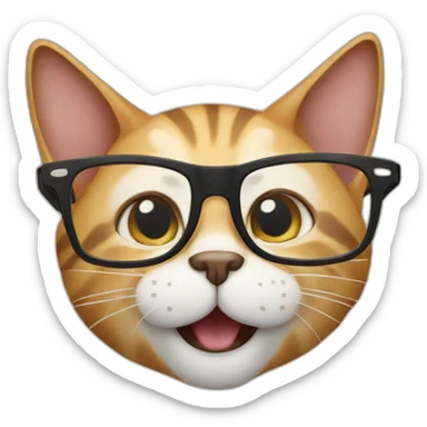 a cat crashing glasses sticker