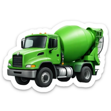 green concrete mixer truck sticker
