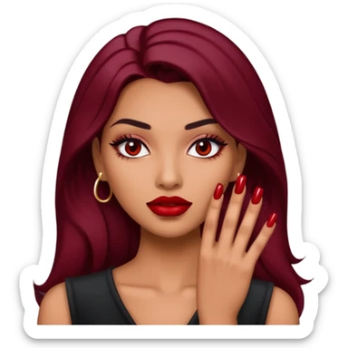 baddie with nails sticker