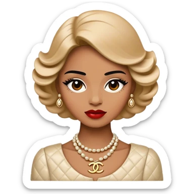 Cinematic Realistic Chanel Pop Culture Emoji, depicted with timeless elegance and iconic style rendered with luxurious textures and dynamic, sophisticated lighting. sticker