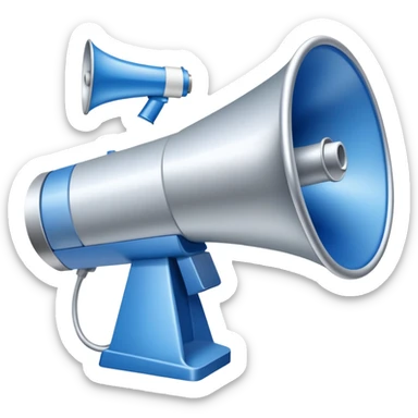 An icon featuring a megaphone, a press release, and a social media icon, symbolizing advertising and public relations. The design includes a billboard and communication network lines, representing brand promotion and media outreach. Transparent background highlights the power of communication. sticker