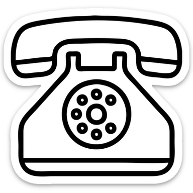 classic rotary telephone icon sticker