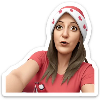 girl with hat indoors sticker