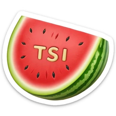 ik wil een watermeloen met tekst erin TSI emoji sticker