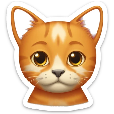 Big orange cat AND small tricolour kitty sticker