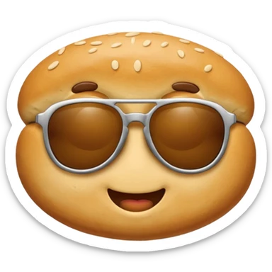 dough emoji wearing cool sunglasses sticker