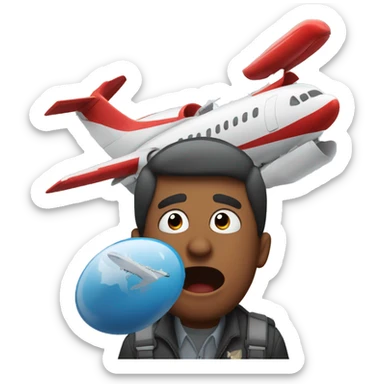 panic in front of a plane sticker