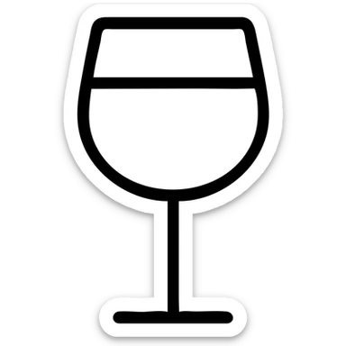 bold outline clean design wine glass icon sticker