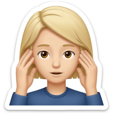 Emoji tucking hair behind their ear sticker