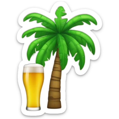 Cerveza y una palmera sticker