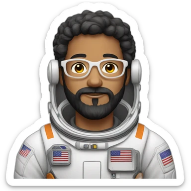 astronaut black-beard caucasian-man white-glasses sticker
