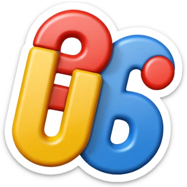the word BLOG in bright primary colors, traditional emoji style, slight 3D effect sticker
