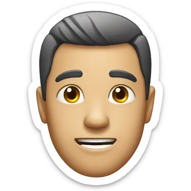 a cheeky man with a straight haircut  sticker