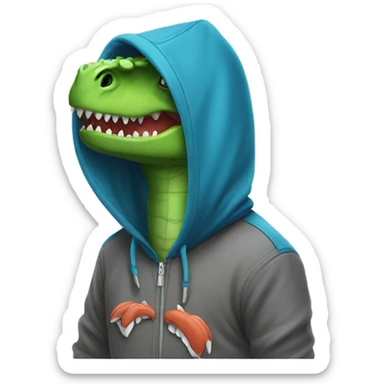 Dinosaure with hoodie  sticker