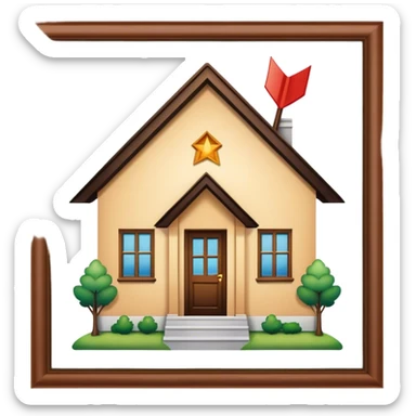 the arrow going up behind the house sticker