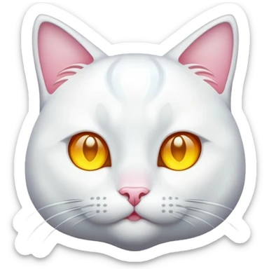 white cat luminous sticker