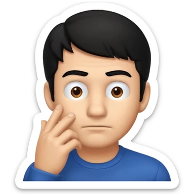 only mario's head thinking with his hand on his chin sticker