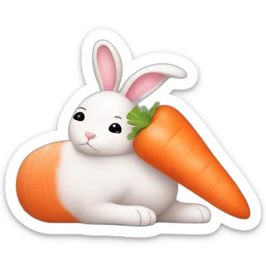 Tired bunny with carrot pijama’s sticker