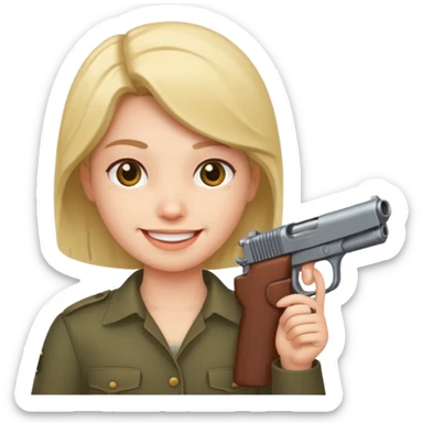 gun to head person smiling sticker