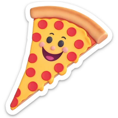 a smiling pizza slice sticker