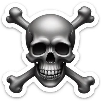 Skull and bones sticker