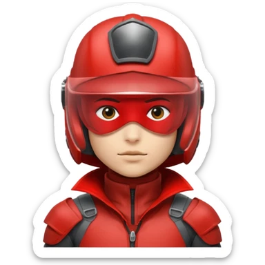 redhood with helmet and visor sticker