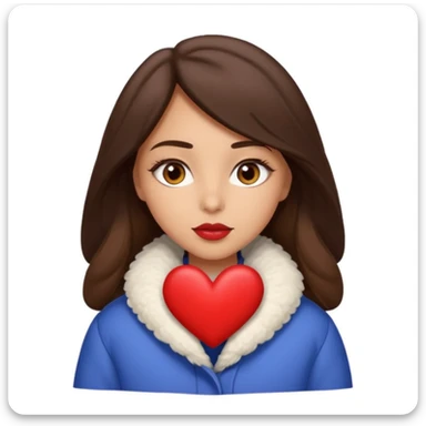 A girl with olive skin tone, brown eyes, brunette,  heart shaped lips and almond shaped eyes born in December loves winter sticker