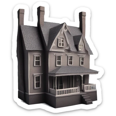 Papercraft. Haunted Addams house. Dilapidated  sticker