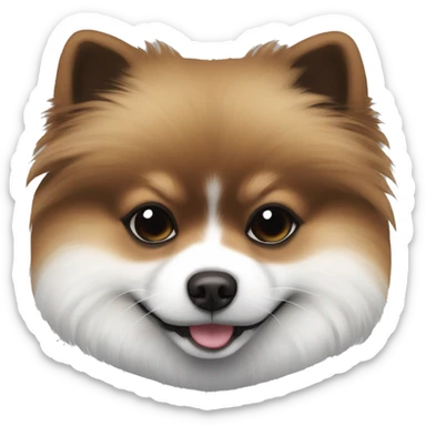 Sleeping dark grey and brown white white mouth pomeranian sticker