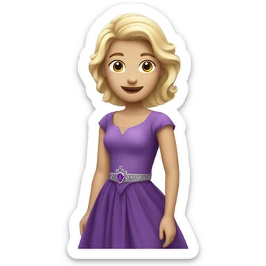 blond princess in purple dress sticker