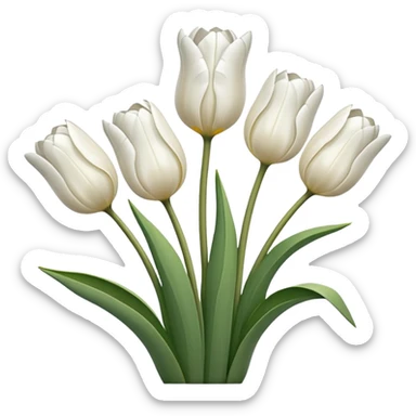 white tulips sticker