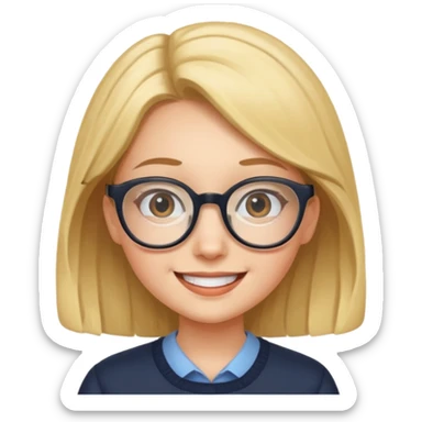 genius girl with glasses sticker