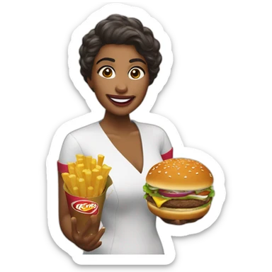 Miss réunion qui mange un burger king sticker
