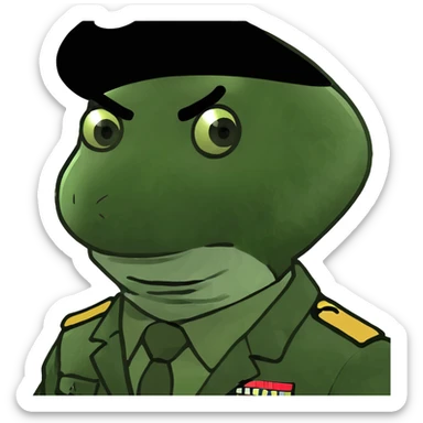 Rick Astley having a worried face but with front teeth out, the picture is either from the era of the beginning of cameras(1826)-the 1940s and he’s having flashbacks of either The American Revolution, the U.S. Civil War, WW1, or WW2 sticker