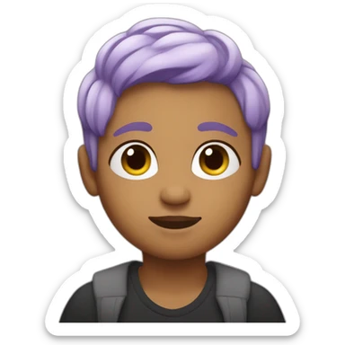 Nonbinary person, dyed short hair sticker