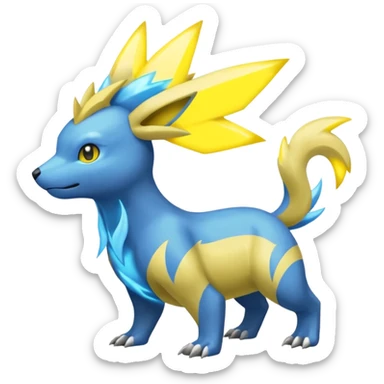 Manectric-Electrike-Yamper-Bolthund-Fakémon-hybrid-creature (full body)  sticker