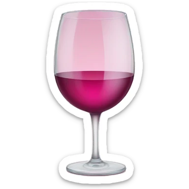 a glass of wine with pink sing sticker