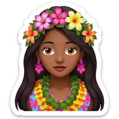 hawaian woman sticker