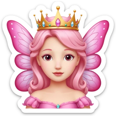 A beautiful pink Queen with fairy wings sticker