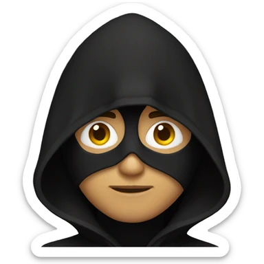 Man wearing black hood sticker