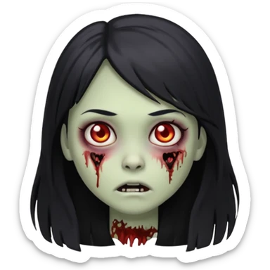 girl zombie long hair side bang ios memoji sticker