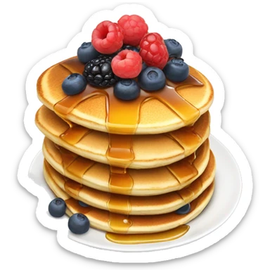 Pancakes with maple syrup and berries sticker